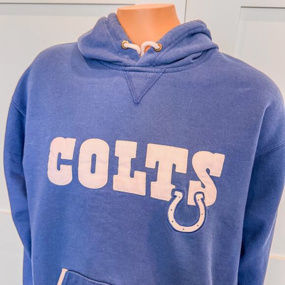 Vintage NFL Indianapolis COLTS Hoodie Sweatshirt, Blue and White, Size: Large - Picture 3 of 9